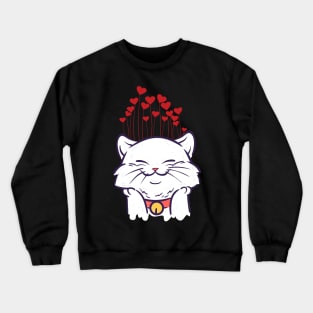 Cat Love Hearts Funny Adorable Design Perfect for Cat Owners and Cat Lovers Crewneck Sweatshirt